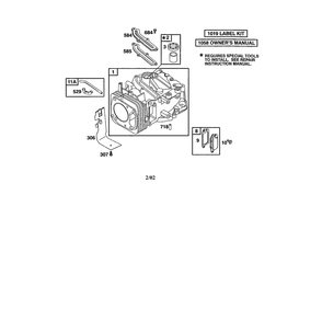 Cylinder/Breather Diagram and Parts List for 120600TO120699  Briggs and Stratton Engine